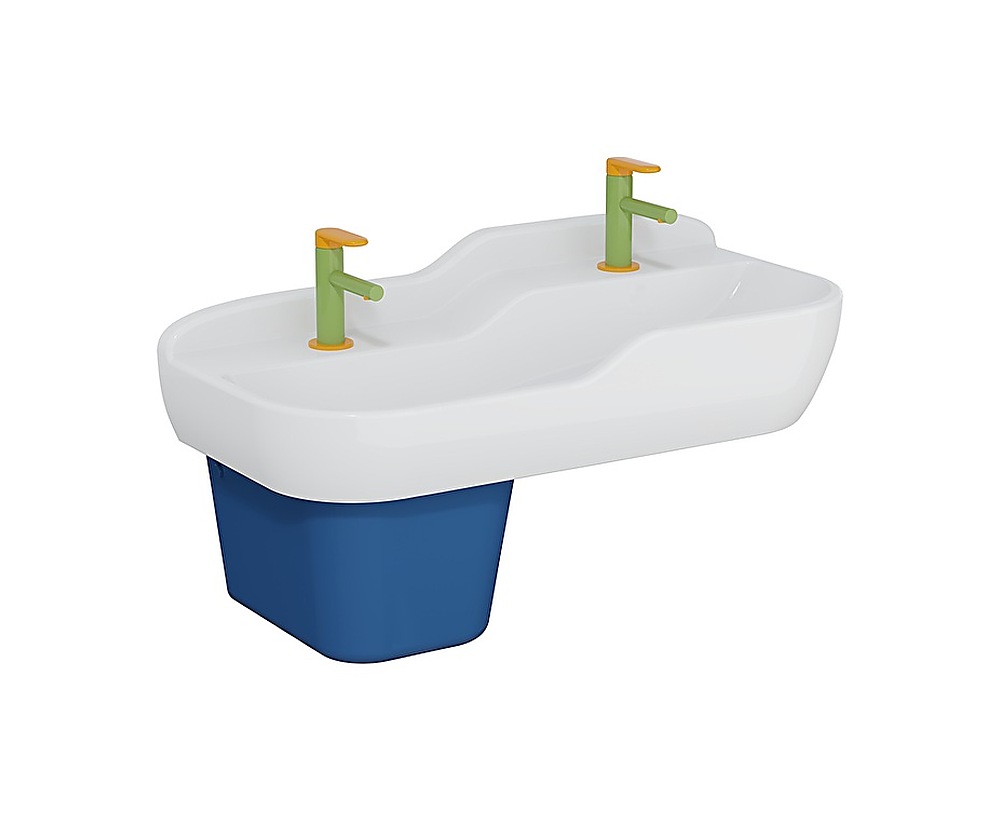 Yarım ayak İkili lavabo (çift kademeli), 85x41 cm
