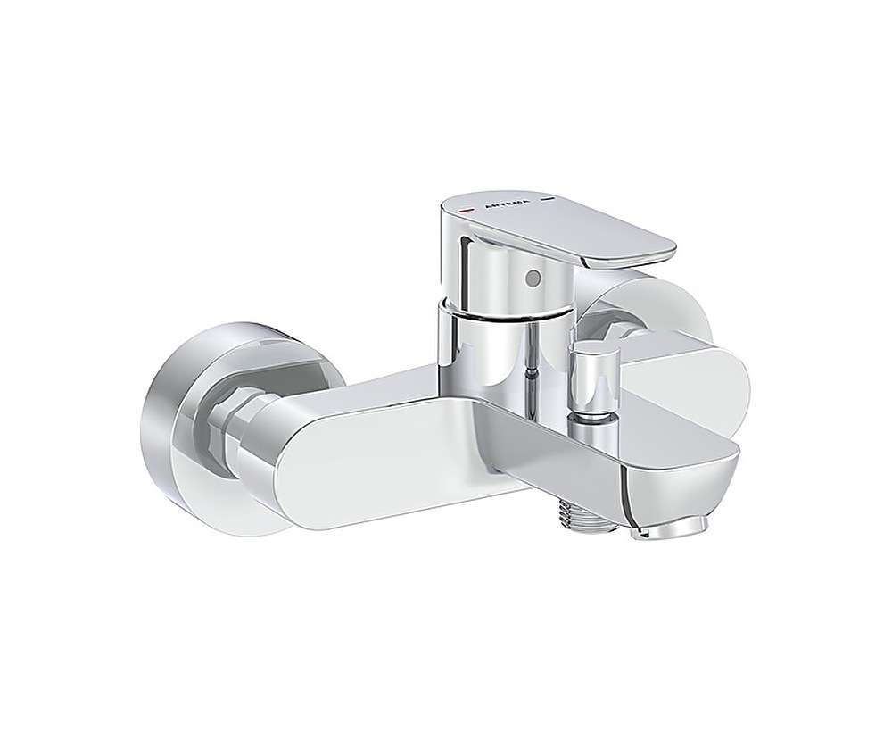 Isı ve debi limitörlü özel kartuş Banyo bataryası Krom
