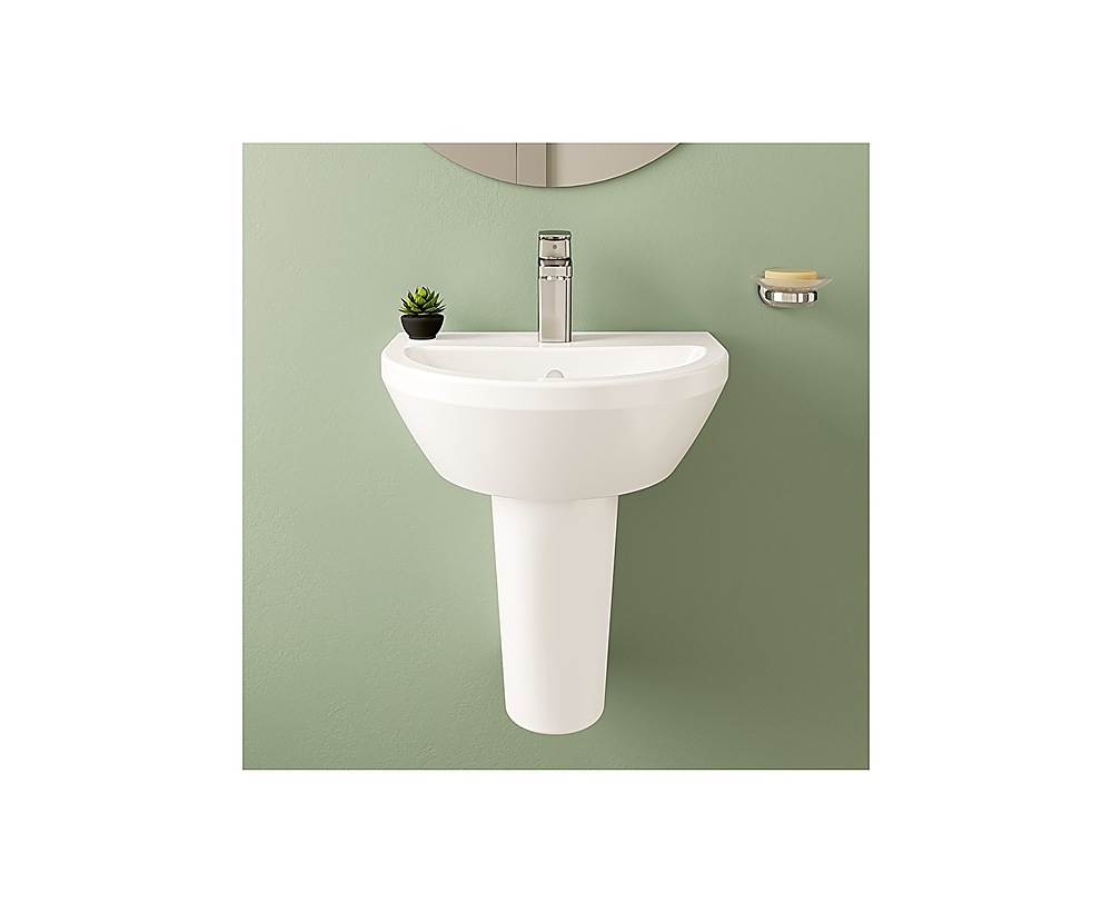 Integra Lavabo, yuvarlak, kompakt, 45x36 cm