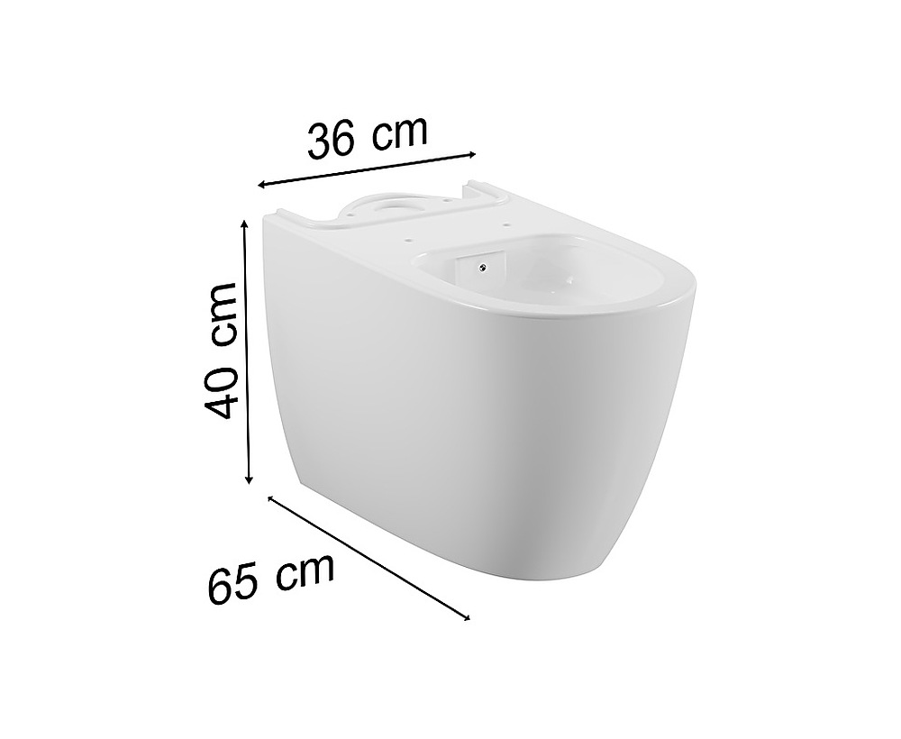 Arkadan çıkışlı Takım klozet, Rim-ex duvara tam dayalı, 65 cm
