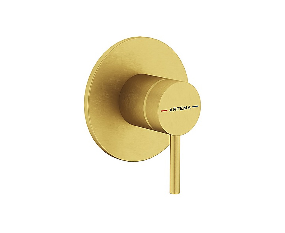 temizliği Ankastre mekanik duş bataryası (Minibox) Fırçalı altın